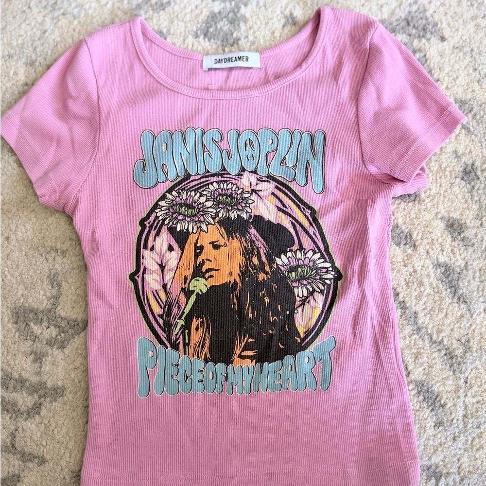 Daydreamer Janis Joplin Piece of My Heart Tee Lilac Bloom - Picture 3 of 6